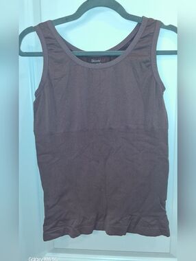 Skinnygirl Brown Sleeveless Scoop Smoothing And Shaping Tank